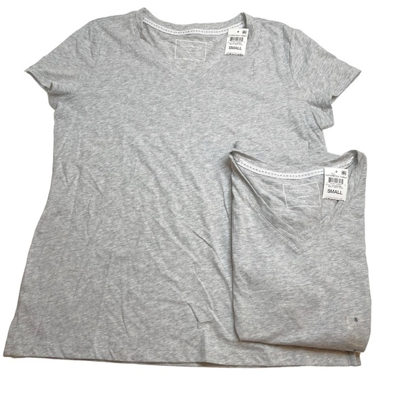 Charter Club Intimates Everyday Cotton V-Neck Pajama Shirts Misty Grey Heather S - Picture 1 of 5